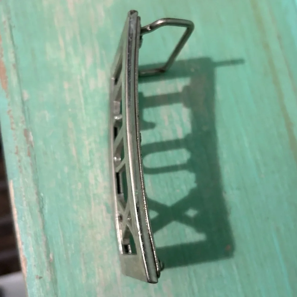 Vintage Lux Silvertone Chrome Custom Name Belt Buckle - Picture 7 of 8